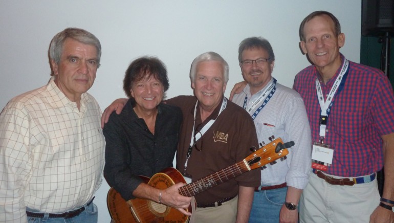 Pictured after Even’s performance (l to r): NAB Radio Executive Vice President John David, Even Stevens, Montana Broadcasters Association President Dewey Bruce, MBA Board Chair & Montana Radio Company-Helena GM Kevin Skaalure, BMI’s Dan Spears.