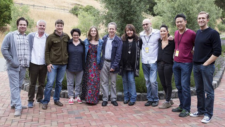 Pictured at Sundance Institute’s Film Music Program with Skywalker Sound (L-R) are: Front Row: Sound Designer Kent Sparling, advisor and BMI composer Blake Neely, fellows Ryan Cohan, Josh Moshier, Timo Chen, KT Tunstall, Katy Jarzebowski, Sundance Institute's Founding Director of Feature Film Program, Michelle Satter Michelle Satter, Advisor, BMI composer & Sundance Institute's Film Music Program Director, Peter Golub, Associate Producer Charlotte Moore, Jen Ralston, Eva Rinaldi, Nora Kroll-Rosenbaum, Kloe Zhao and Jenny Stamenson. Back Row: Advisor Robert Messinger, Sound Designer Mac Smith, Sound Designer Chris Barnett, Daniel Kwan, Jordana Spiro, Gabriela Almeida, Sound Designer Doug Murray, General Manager Skywalker Sound Josh Lowden, fellows Nikole Bechwith, Sound Designer Pete Horner and BMI's Doreen Ringer-Ross.