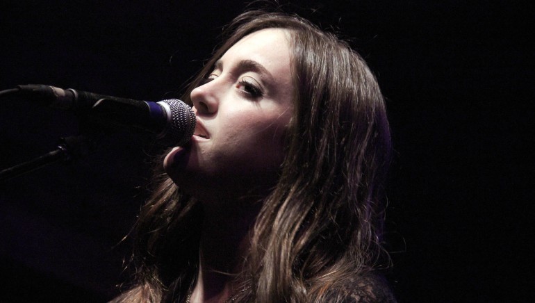 Pictured: Haley Grant of the Harmaleighs performs during BMI’s 2013 Jingle Ball at The High Watt in Nashville.