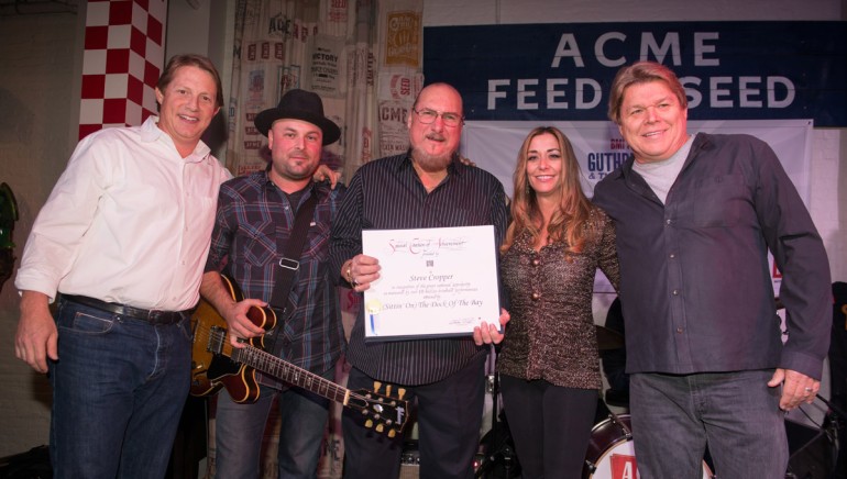 Pictured (L-R): BMI’s Clay Bradley, BMI songwriter Guthrie Trapp, BMI songwriter Steve Cropper, BMI’s Mary Loving and David Preston.