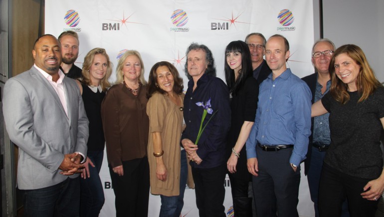 Pictured (L-R): peermusic Senior Creative Director, Film and TV, Jerome Spence; BMI’s Justin Seiser; peermusic President, Asia Pacific and Strategic Markets Mary Megan Peer; peermusic President and CEO — Anglo American Region Kathy Spanberger; BMI’s Barbie Quinn; BMI singer-songwriter Donovan; peermusic Manager of Catalog Development Kara Wright; peermusic Senior Creative Director, Advertising Markets, Craig Currier; peermusic  ‎VP, Legal and Business Affairs, Tim Cohan; peermusic President, Europe and Managing Director, peermusic U.K., Nigel Elderton and BMI’s Tracie Verlinde at BMI and peermusic's “Peer Bliss” event on October 22, 2014, in Burbank, Calif.