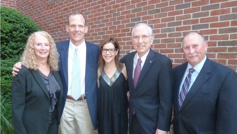 Pictured before the performance (l to r): Hall Communications CFO Janet Hamm, BMI’s Dan Spears, Lisa Loeb, Hall Communications President Art Rowbotham, and Hall Communications Vice President Tom Hall.