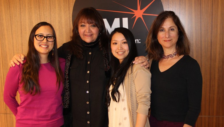 Pictured L-R at BMI’s Los Angeles office are: Program Manager UCLA Extension Entertainment Studies Kristen Kang, BMI Vice President Film/TV Relations Doreen Ringer-Ross, BMI/Jerry Goldsmith Film Scoring Scholarship recipient Namiko Mori and Program Director UCLA Extension Entertainment Studies Pascale Cohen-Olivar.