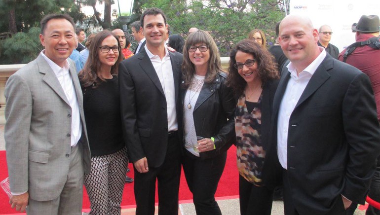 Pictured outside the Hall are (L-R): BMI's Ray Yee and Lisa Feldman, composer Ramin Djawadi, Gorfaine Schwartz Agency's Maria Machado and Cheryl Tiano, and composer Trevor Morris.