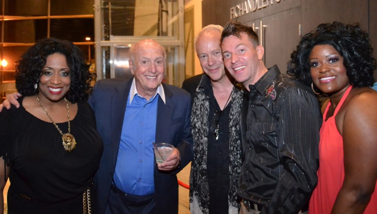 Pictured L to R: Cast member E. Faye Butler, songwriter Mike Stoller, director Randy Johnson and cast members Levi Kreis and Nova Y. Payton at the opening night celebration for ‘Smokey Joe’s Café—The Songs of Leiber and Stoller’ at Arena Stage at the Mead Center for American Theater, May 8, 2014.