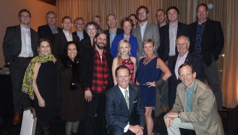 BMI songwriter Emily Kinney is pictured with the AIMS group, along with Nashville singer-songwriter Hugh Mitchell and BMI’s Dan Spears.