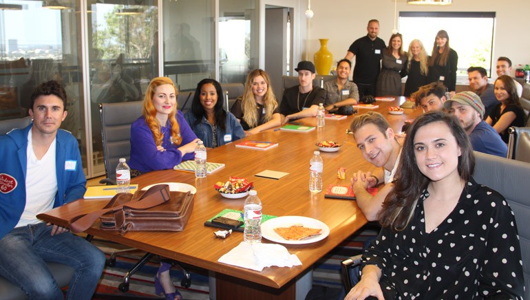 Songwriters, producers and artists gather in BMI’s LA office for a speed dating songwriting session.