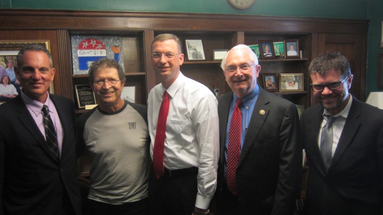 Pictured: BMI President and CEO Mike O’Neill, BMI songwriter Mac Davis, Representative Doug Collins (R-GA), Representative Randy Neugebauer (R-TX) and NSAI President and BMI songwriter Lee Thomas Miller.