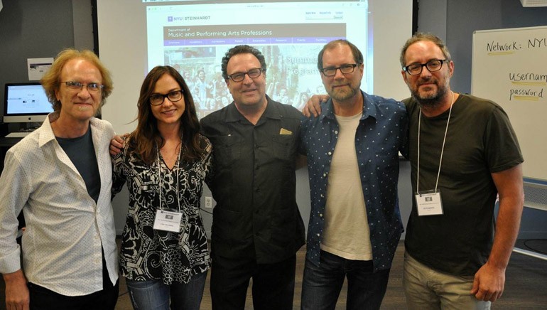BMI composer and NYU Music Associate Professor of Film Scoring Mark Suozzo, BMI’s Lisa Feldman, Director, NYU Music Department Ron Sadoff and BMI composers and workshop instructors Andy Bloch and Peter Nashel.