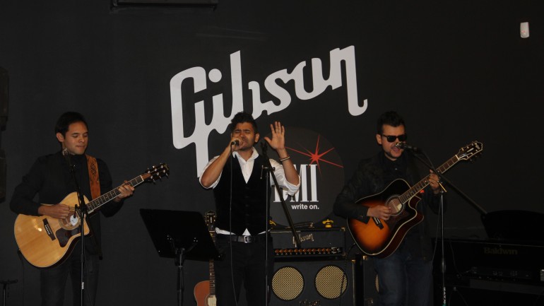 Chicano rock band Santa Muerte performs at the Gibson Showroom in Beverly Hills.