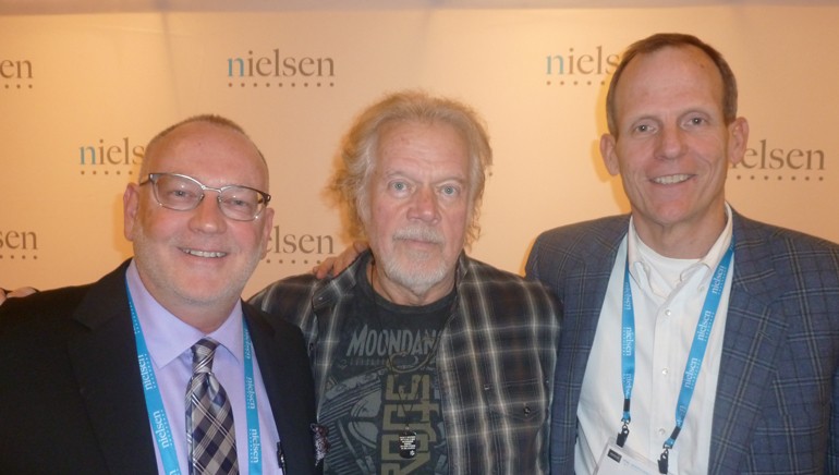 Pictured (L-R) before Randy’s session are: KSWD-FM Program Director Dave Beasing, rock legend Randy Bachman and BMI’s Dan Spears.