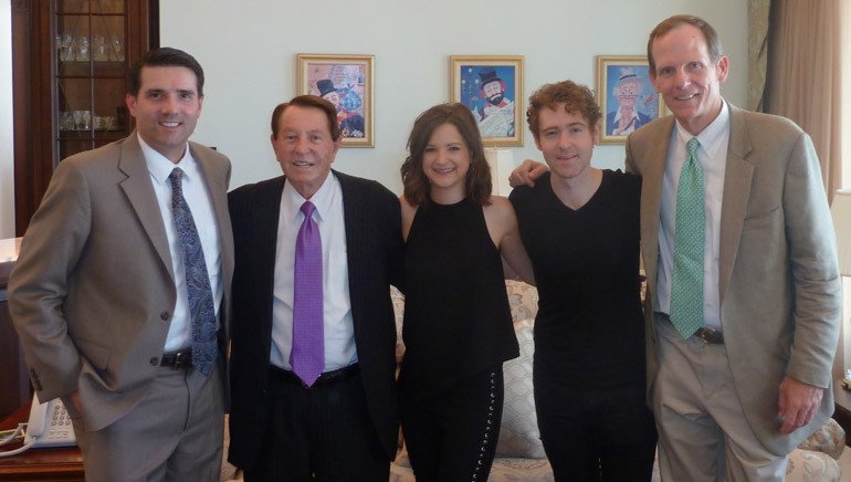 Pictured (L-R): BBGI VP of Programming Justin Chase, BBGI Chairman George Beasley, Striking Matches and BMI’s Dan Spears.