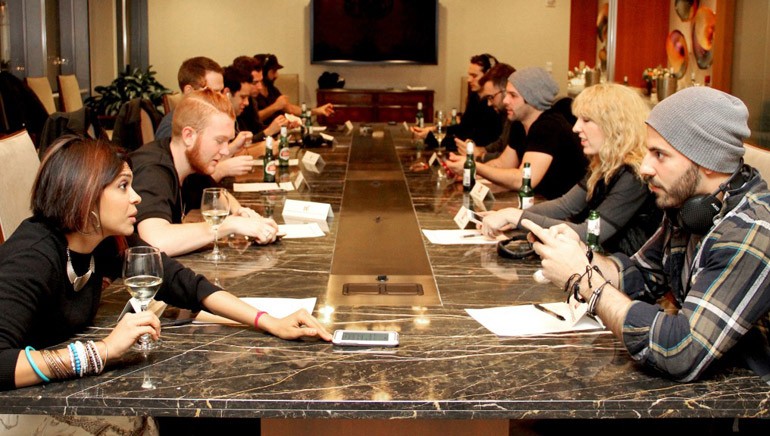 Songwriters recently gathered at BMI’s New York office for Speed Dating for Songwriters, a networking event for a small group of up-and-coming songwriters, structured like a speed dating session. The writers met one another, listened to each others’ music and found partners for collaboration and feedback, all in one meeting.
