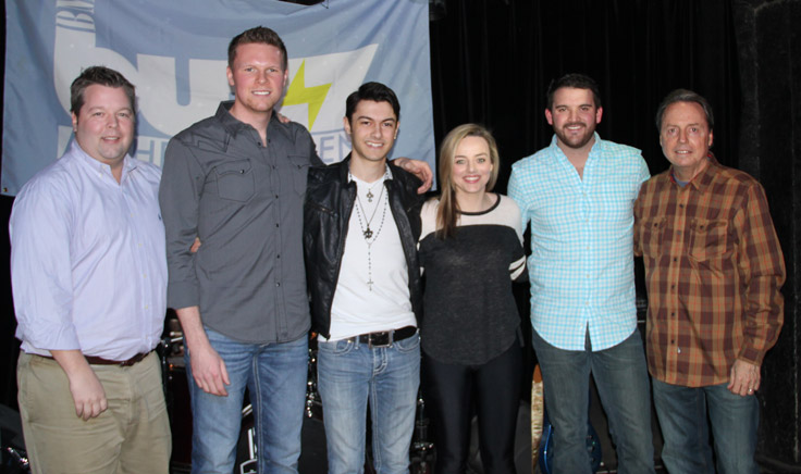 Pictured: BMI’s Bradley Collins, BMI songwriters Josh Martin, Tristen Smith, Emma White and Matt Chase with BMI’s Jody Williams.