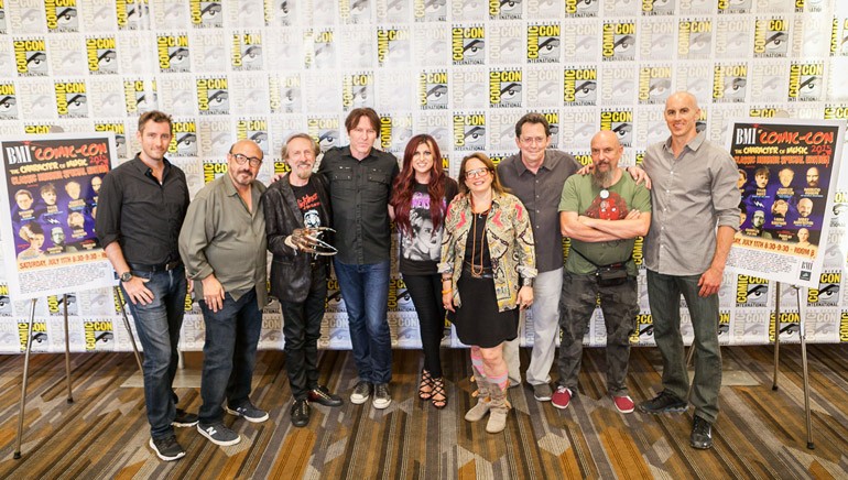 Krakower Poling PR’s Chandler Poling, BMI composer Harry Manfredini, composer Charles Bernstein, BMI composer Tyler Bates, BMI’s Anne Cecere, BMI composers Laura Karpman, Richard Band, Maurizio Guarini and actor Douglas Tait.