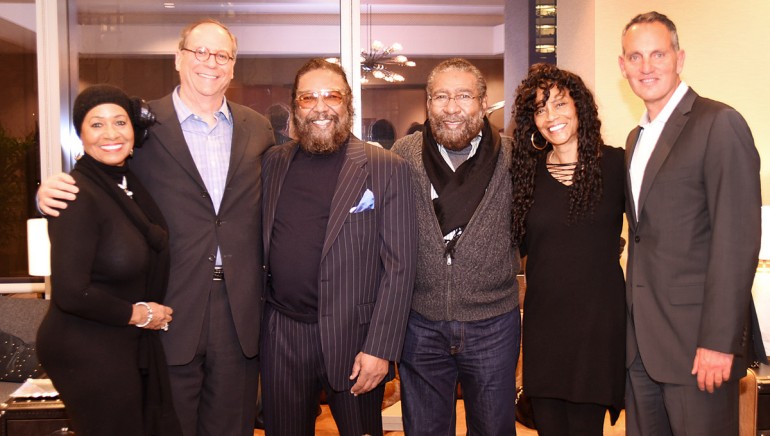 Pictured (L-R): Shirley Washington, BMI’s Charlie Feldman, BMI songwriters Eddie and Brian Holland, Cassandra Jordan and BMI President and CEO Mike O’Neill.