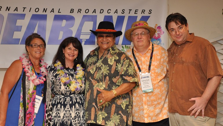 Pictured (L-R) after Led’s performance are: WLEN-FM President Julie Koehn, BMI’s Jessica Frost, BMI singer-songwriter Led Kaapana, South Seas Broadcasting President Larry Fuss, and South Seas Vice President and General Manager Joey Cummings.