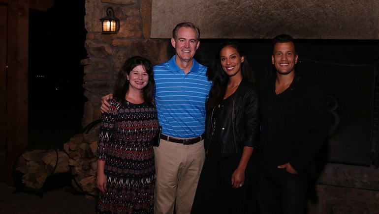 Pictured before the performances are: BMI’s Jessica Frost, Senior Vice President Marriott Global and AH&LAEF Board Chair John Adams and BMI Songwriters Abner Ramirez and Amanda Sudano of Johnnyswim.