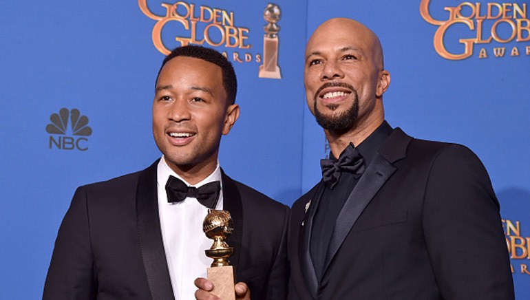 Pictured (L–R): John Legend and Common at the 2015 Golden Globe Awards on Sunday, January 11, 2015 in Los Angeles.