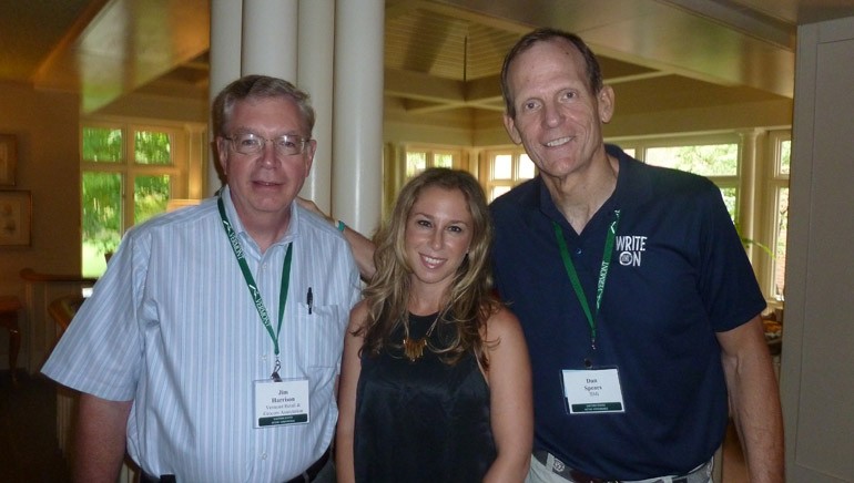 Pictured (L-R) after the performance are: Conference Chair and President of the Vermont Retail & Grocers Association Jim Harrison, BMI singer-songwriter Toby Lightman and BMI’s Dan Spears.