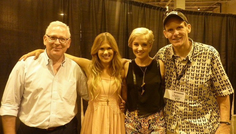 Pictured (L-R) after the performances are: LNP Media Group Chairman Bob Krasne, Curb recording artist Ruthie Collins, singer-songwriter Maggie Rose, and BMI’s Dan Spears.