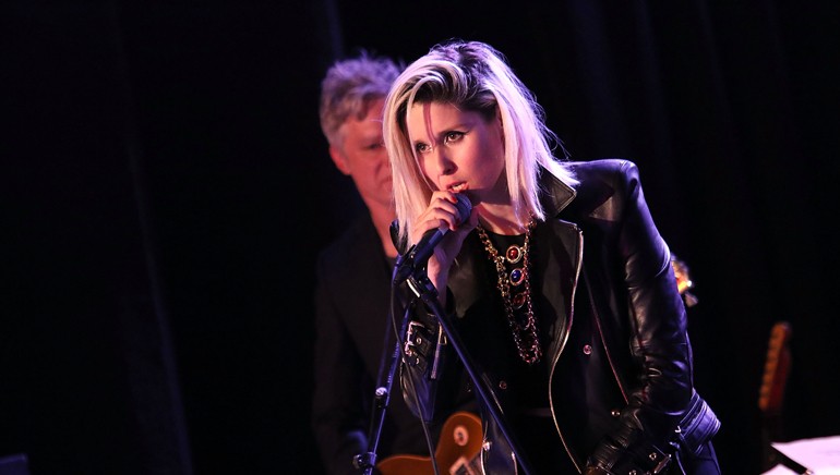 Francisca Valenzuela performs at “Los Producers” pre-GRAMMY celebration.