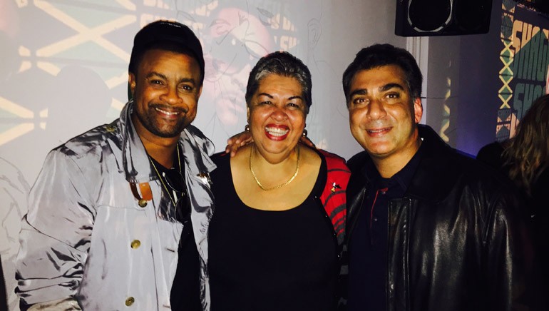 Pictured (L-R) at the Notting Hill Arts Club in London on July 23 are: Shaggy, Jamaican High Commissioner, Her Excellency Aloun Ndombet-Assamba and BMI’s Bakshi.
