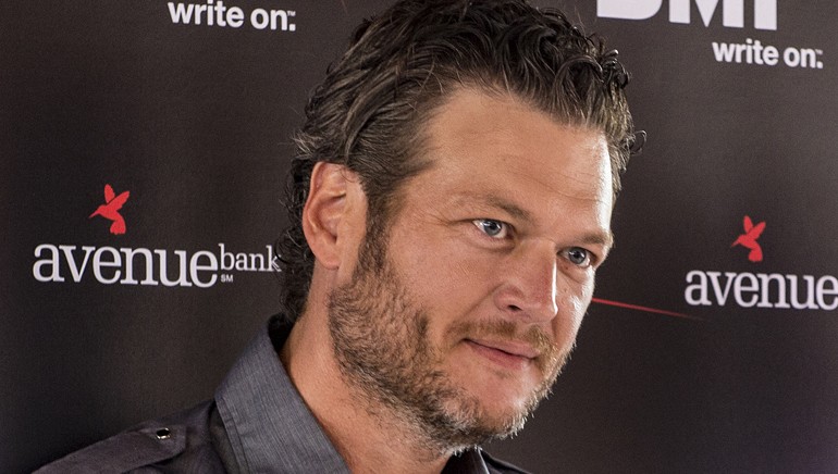 Blake Shelton speaks during his massive 5 song #1 party celebration.