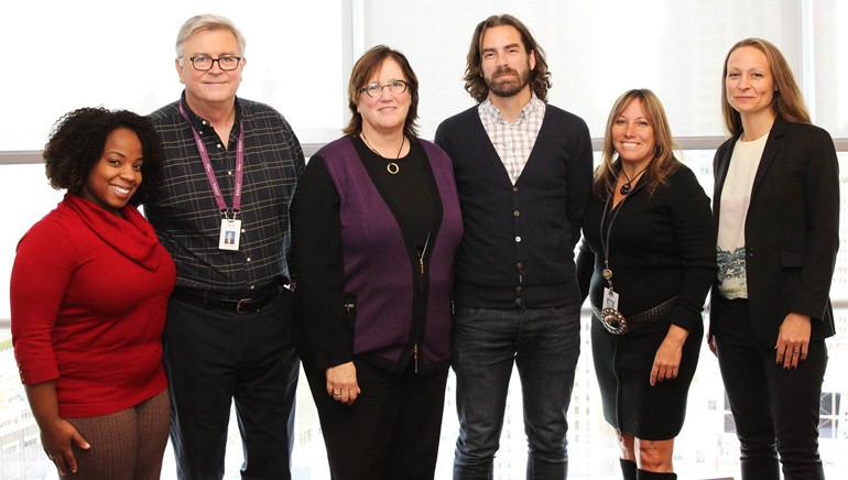 Pictured (L-R) are: BMI’s Crystal Ross, Phil Graham, Ann Sweeney; Daniel Jäger, Rightsholder Relations Manager, STIM; BMI’s Consuelo Sayago; and Sara Kilander, Director of Rightsholder Relations, STIM.