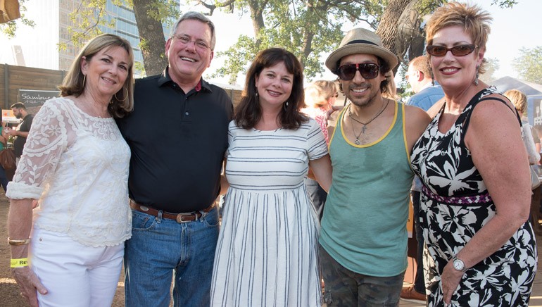 Pictured (L-R) after Javier’s performance are: Cheryl Jackson, TRA President and CEO Richie Jackson, BMI’s Jessica Frost, BMI Songwriter Javier Mendoza and BMI’s Paula Cullar.