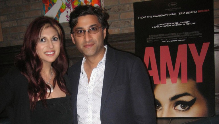 Pictured at a private industry screening of the film “AMY” are BMI Director of Film/TV Relations Anne Cecere and director Asif Kapadia.