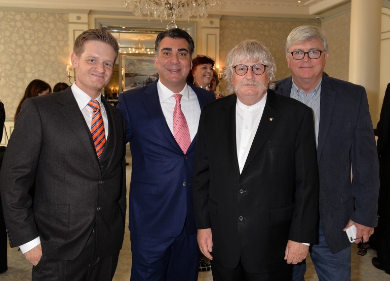Pictured (L-R) at the awards ceremony are: Jody Jenkins, BMI’s Brandon Bakshi, Sir Karl Jenkins and BMI’s Phil Graham.
