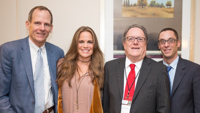 Pictured (L-R) after Bishop’s performance are: BMI’s Dan Spears, BMI singer-songwriter Bonnie Bishop,  Port Broadcasting owner and MBA incoming Board Chair Carl Strube and MBA Executive Director Jordan Walton.