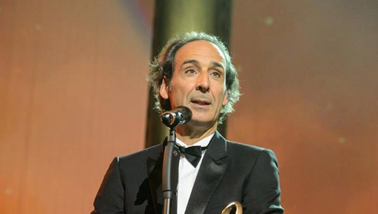 Award-winning composer Alexandre Desplat with his coveted Max Steiner Award.