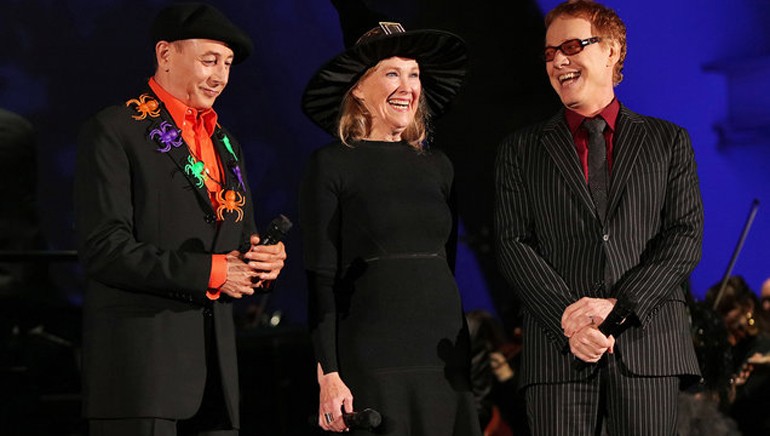 Paul Reubens, Catherine O’Hara and Danny Elfman each gave enchanting performances in their iconic roles during the live to picture concert of Tim Burton’s “The Nightmare Before Christmas” at the Hollywood Bowl in Los Angeles. Photo by Randall Michelson.
