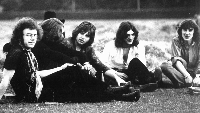 King Crimson in 1969: (L-R) Robert Fripp, Michael Giles, Greg Lake, Ian McDonald and Peter Sinfield.