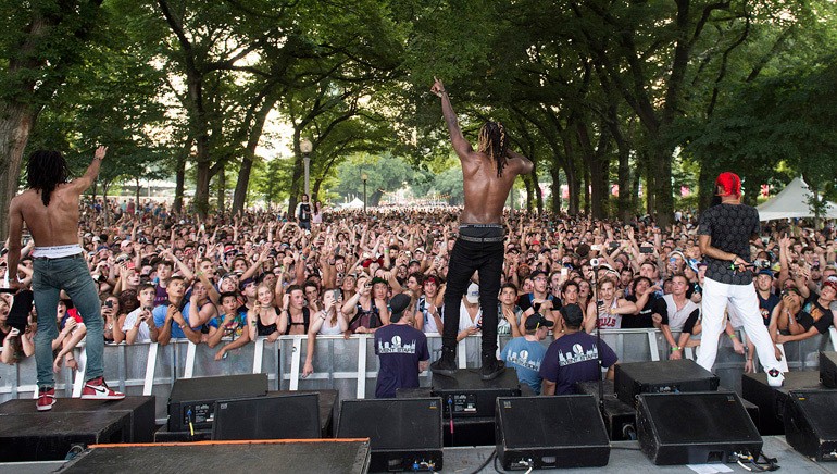 Fans go wild as the Flatbush Zombies deliver an energetic and dynamic set to close Day 4 of the BMI Stage at Lollapalooza.