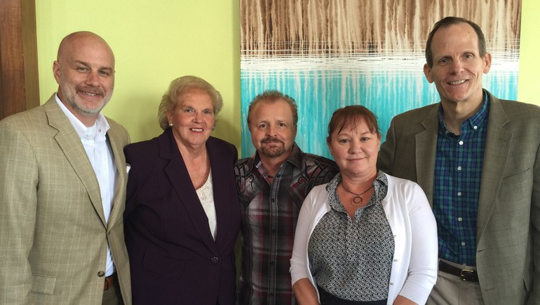 Pictured (L-R) after the seminar are: Holiday Inn Tampa Westshore Assistant GM Jerry Soles, FRLA Director of Membership Dannette Lynch, BMI songwriter Frank Myers, Holiday Inn Tampa Westshore GM Pam Avery and BMI’s Dan Spears.