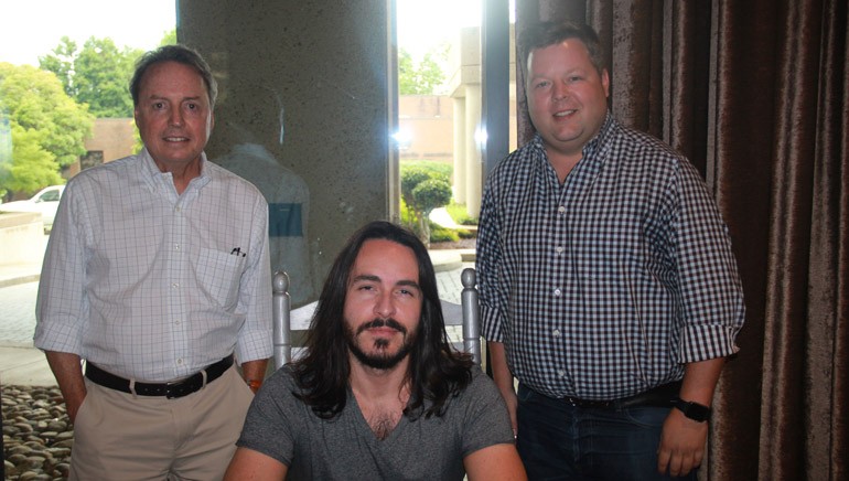 Pictured (L-R): BMI’s Jody Williams, BMI songwriter Alexander Palmer and BMI’s Bradley Collins.