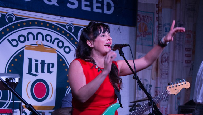 The retro rock band Stagolee performs their signature throw-back sounds at the Road to Roo.