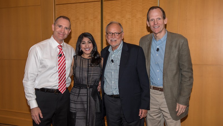 Pictured (L-R) are: Restaurant Leadership Conference President David Jobe, BMI singer-songwriter Ruby Velle, former Starbuck’s President and RLC Keynote Speaker Howard Behar and BMI’s Dan Spears.