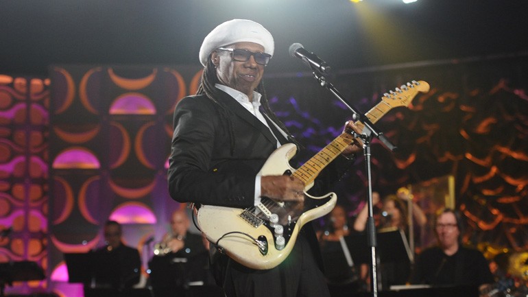 Legendary singer/songwriter and BMI Icon Nile Rodgers performs at the performs at the 2016 Songwriters Hall of Fame Awards in New York City on June 9.