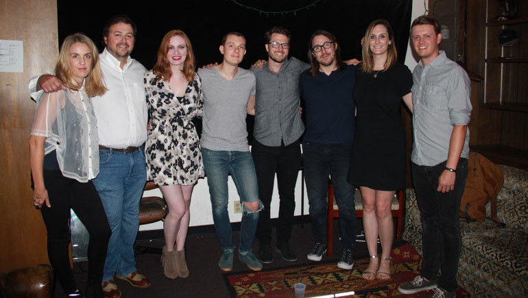 ALT 983’s Gabby Sanderson, BMI’s Mason Hunter, BMI songwriter/Daybreaks member Heather Bond and Daybreaks members Adam Bokesch, Kaleb Thomas Jones and Bobby Holland, BMI’s MaryAnn Keen, Daybreaks member Will Pugh.