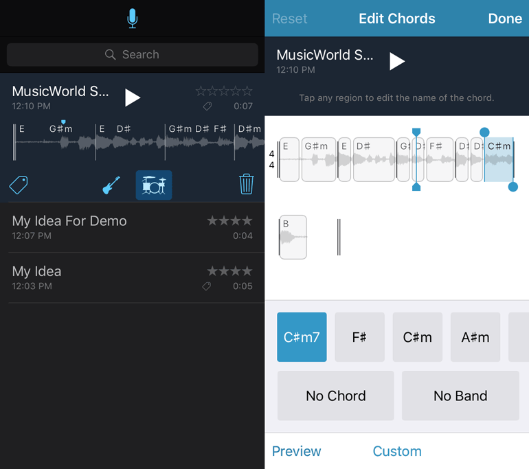 music memos screenshot