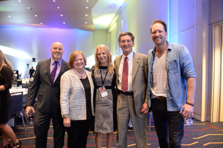 Pictured (L-R) after the performance are: Baber’s manager Kenny Lamb, AHA Executive Director Montine McNulty, BMI’s Amy Glover, Arkansas Department of Parks and Tourism honoree Joe David Rice and BMI singer-songwriter Barrett Baber.