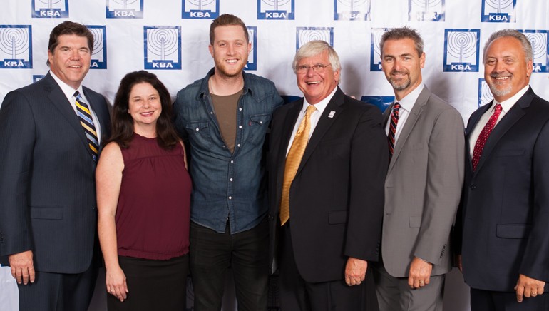 Pictured (L-R) before Keelan Donovan’s performance are: Commonwealth Broadcasting President and CEO Steve Newberry, BMI’s Jessica Frost, BMI singer-songwriter Keelan Donovan, KBA President and CEO Henry G. Lackey, Commonwealth Broadcasting Chief Revenue Officer and KBA Board Chairman Derron Steenbergen, and Commonwealth Broadcasting COO Dale Thornhill.