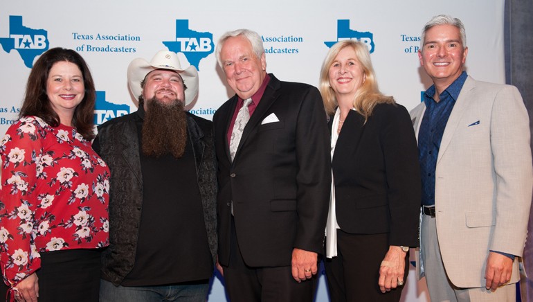 Pictured (L-R) during the meet-and-greet are: BMI’s Jessica Frost, BMI songwriter Sundance Head, TAB Past Board Chairman and Bryan Broadcasting Vice President and General Manager Ben Downs, his wife Lillie Downs and TAB President Oscar Rodriguez.