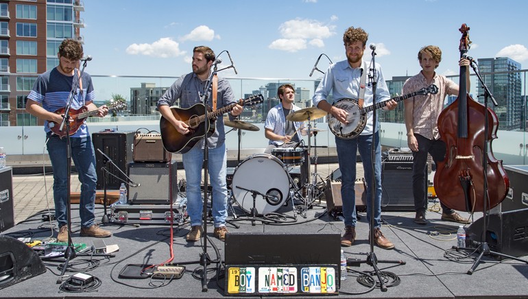 Bonnaroo veterans Boy Named Banjo play at the Acoustic Brunch festival kickoff party held at BMI.