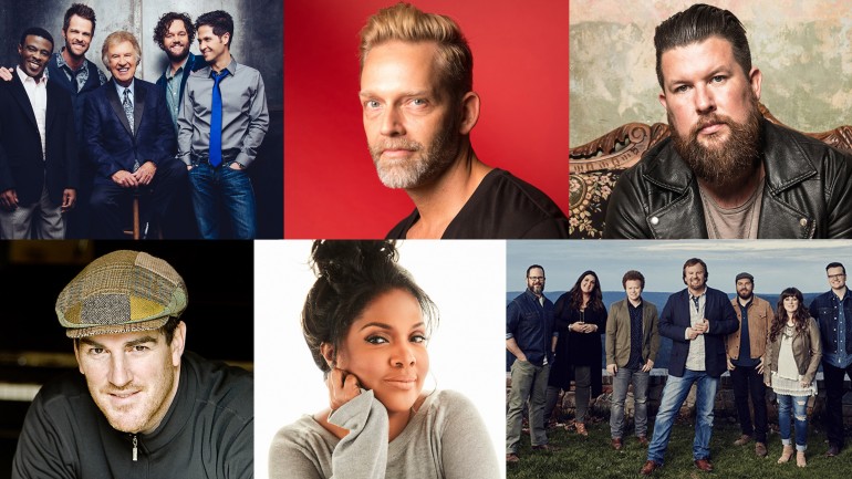 Top row: Gaither Vocal Band, Bernie Herms, Zach Williams; Bottom row: Ed Cash, CeCe Winans, Casting Crowns