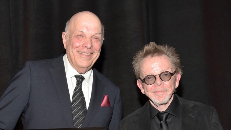 BMI composer Charles Fox and “Love Boat” theme co-writer and co-honoree Paul Williams pose with their prestigious Golden Score Awards.